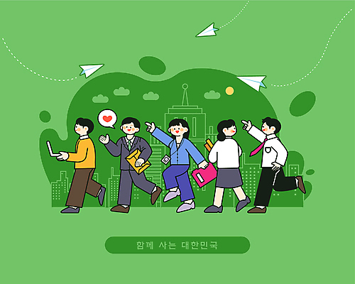 전신 여자 남자 일러스트 들기 정장 여러명 성인 초록색 노트북 달리기 가리킴 직장인 종이비행기 문서 파일 사원증 성인만 국내일러스트 AI파일 직업 옷 컬러 다수 비즈니스 모션 사람 손짓 전자제품 종이접기 파일형식 벡터