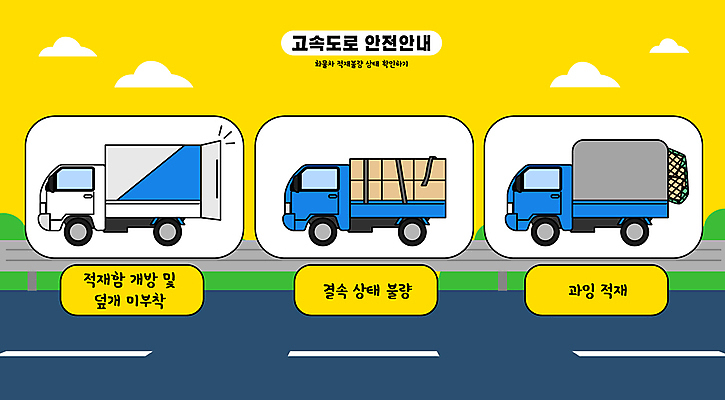 도로 일러스트 자동차 안내 안전 사람없음 화물 고속도로 화물트럭 적재 불법 주의사항 국내일러스트 AI파일 길 육상교통 교통시설 주의 트럭 운송업 범죄 파일형식 벡터