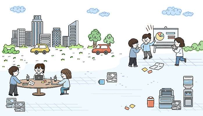 전신 PSD 나무 구름 여자 남자 일러스트 자동차 탁자 회의 협력 빌딩 여러명 성인 자료 발표 인쇄기 종이컵 프레젠테이션 문서 아메리카노 아이스아메리카노 정수기 성인만 국내일러스트 자연요소 식물 커피 육상교통 가구 다수 비즈니스 사람 건물 컵 전자제품 일회용 아이스커피 파일형식