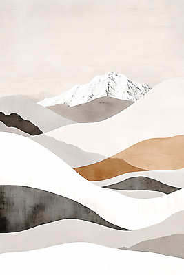 JPG 일러스트 수채화 산 사람없음 갈색 그림 국내일러스트 재팬디 AI일러스트 AI콘텐츠 컬러 인테리어 파일형식