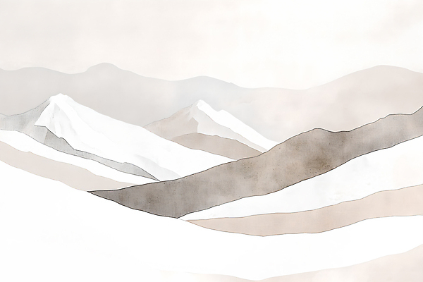 JPG 일러스트 수채화 산 사람없음 갈색 그림 국내일러스트 재팬디 AI일러스트 AI콘텐츠 컬러 인테리어 파일형식