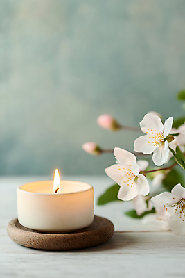 JPG 편집이미지 사람없음 아웃포커스 스파 오브젝트 아로마 향초 아로마테라피 꽃가지 편집실사 AI포토 AI콘텐츠 꽃 초 촬영기법 나뭇가지 CG 테라피 파일형식