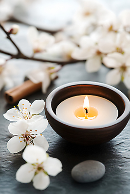 JPG 편집이미지 꽃잎 사람없음 아웃포커스 스파 조약돌 오브젝트 아로마 향초 아로마테라피 꽃가지 편집실사 AI포토 AI콘텐츠 꽃 초 촬영기법 돌_바위 나뭇가지 CG 테라피 파일형식