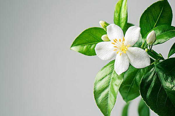 JPG 편집이미지 잎 한송이 꽃백그라운드 사람없음 아웃포커스 초록색 흰색 꽃봉오리 재스민 화이트자스민 편집실사 AI포토 AI콘텐츠 식물 1 꽃 컬러 백그라운드 촬영기법 CG 송이 파일형식