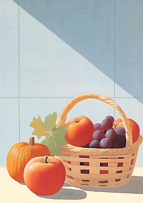 JPG 기독교 일러스트 호박 포도 나뭇잎 그림자 사람없음 바구니 수확 가을 사과 추수감사절 국내일러스트 AI일러스트 AI콘텐츠 계절 종교 잎 농업 채소 과일 파일형식