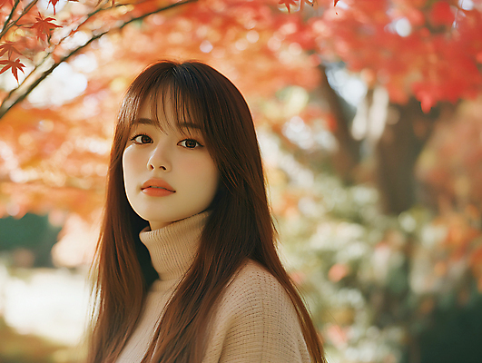 JPG 편집이미지 응시 여자 단풍나무 그림자 한명 상반신 성인 야외 옆모습 가을 의료성형뷰티 성인여자한명만 편집실사 AI인물포토 AI콘텐츠 나무 1 시선 계절 뷰포인트 단풍 사람 CG 여자한명만 성인여자만 파일형식 AI포토