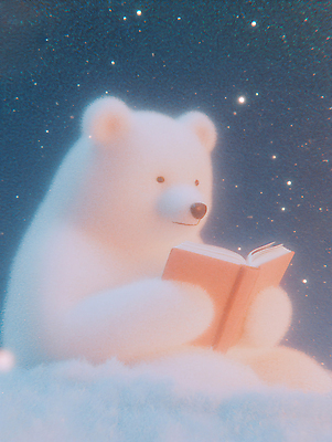 JPG 편집이미지 교육 곰 휴식 들기 취미 사람없음 책 독서 편집실사 AI컴퓨터그래픽 AI콘텐츠 동물 컨셉 포유류 모션 CG 파일형식