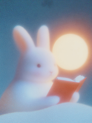 JPG 편집이미지 교육 휴식 조명 들기 취미 사람없음 책 빛 독서 토끼 편집실사 AI컴퓨터그래픽 AI콘텐츠 컨셉 포유류 모션 반려동물 CG 파일형식