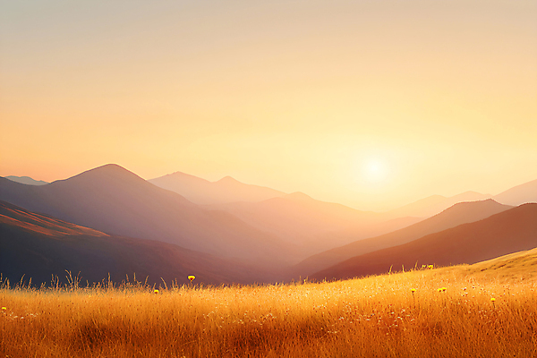 JPG 편집이미지 산 잔디 사람없음 햇빛 태양 일몰 가을 풀 편집실사 AI포토 AI콘텐츠 자연요소 식물 계절 노을 CG 파일형식