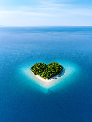 JPG 편집이미지 바다 섬 여행 자연 하늘 사람없음 하트 여행상품 편집실사 AI컴퓨터그래픽 AI콘텐츠 모양 CG 생태계 파일형식