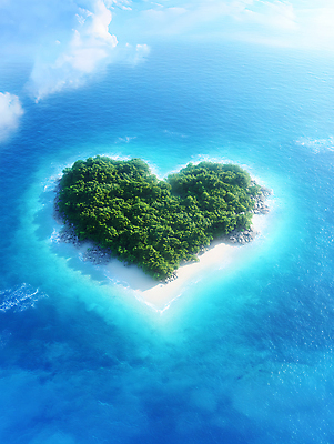 JPG 편집이미지 바다 섬 여행 자연 하늘 사람없음 하트 여행상품 편집실사 AI컴퓨터그래픽 AI콘텐츠 모양 CG 생태계 파일형식