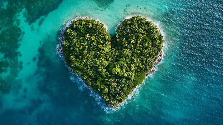 JPG 편집이미지 바다 섬 여행 자연 사람없음 하트 여행상품 편집실사 AI컴퓨터그래픽 AI콘텐츠 모양 CG 생태계 파일형식