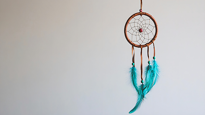 JPG 편집이미지 사람없음 장식 갈색 꿈 신비 깃털 청록색 악몽 토속신앙 드림캐쳐 편집실사 AI포토 AI콘텐츠 종교 컬러 컨셉 CG 파일형식