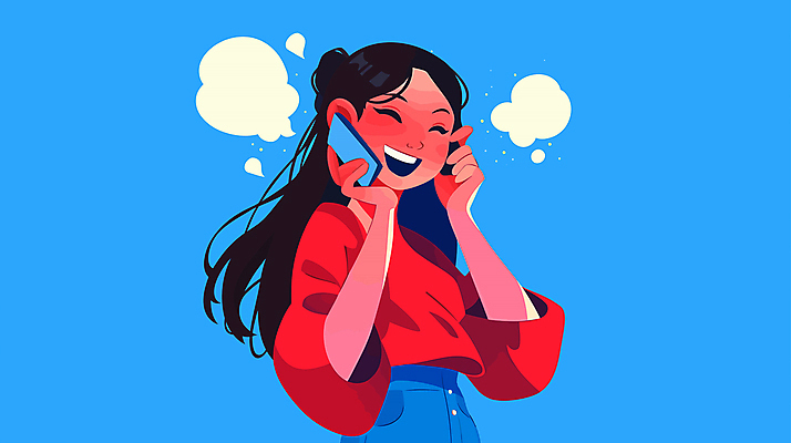 여자 행복 말풍선 일러스트 대화 한명 미소 상반신 성인 파란색 친구 스마트폰 즐거움 통화 소통 성인여자한명만 국내일러스트 AI파일 1 감정 컬러 컨셉 관계 모션 표정 말하기 사람 핸드폰 스마트기기 여자한명만 성인여자만 파일형식 벡터