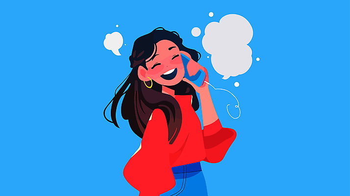 여자 행복 말풍선 일러스트 대화 한명 미소 상반신 성인 파란색 친구 스마트폰 즐거움 통화 소통 성인여자한명만 국내일러스트 AI파일 1 감정 컬러 컨셉 관계 모션 표정 말하기 사람 핸드폰 스마트기기 여자한명만 성인여자만 파일형식 벡터