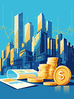 JPG 일러스트 성공 그래프 빌딩 사람없음 금융 파란색 동전 자료 성장 발전 문서 투자 상승 경제성장 동전탑 재정 국내일러스트 AI일러스트 AI콘텐츠 컬러 컨셉 돈 비즈니스 건물 경제 쌓기 파일형식