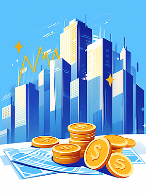 JPG 일러스트 성공 그래프 빌딩 사람없음 건물 금융 파란색 동전 자료 성장 발전 문서 투자 상승 경제성장 동전탑 재정 국내일러스트 AI일러스트 AI콘텐츠 건축물 컬러 컨셉 돈 비즈니스 경제 쌓기 파일형식