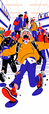 JPG 전신 여자 남자 운동화 신발 일러스트 청소년 여러명 달리기 계단 경쟁 복도 군중 통로 열정 활기 십대만 오픈런 국내일러스트 AI일러스트 AI콘텐츠 감정 다수 컨셉 모션 사람 쇼핑 파일형식