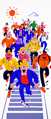 JPG 전신 학생 여자 남자 일러스트 학교 청소년 여러명 달리기 계단 군중 활기 십대만 오픈런 국내일러스트 AI일러스트 AI콘텐츠 교육 다수 컨셉 모션 사람 쇼핑 파일형식