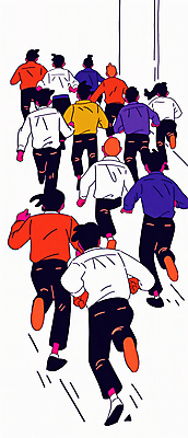 JPG 전신 여자 남자 일러스트 출입구 정장 여러명 성인 사무실 달리기 경쟁 복도 군중 통로 열정 성인만 오픈런 국내일러스트 AI일러스트 AI콘텐츠 옷 감정 다수 컨셉 비즈니스 모션 사람 쇼핑 파일형식