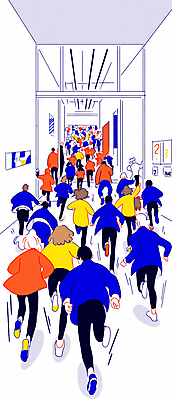 JPG 전신 학생 여자 남자 일러스트 청소년 여러명 일상 달리기 경쟁 도전 목표 군중 매점 십대만 오픈런 국내일러스트 AI일러스트 AI콘텐츠 다수 컨셉 모션 사람 라이프 쇼핑 상점 파일형식