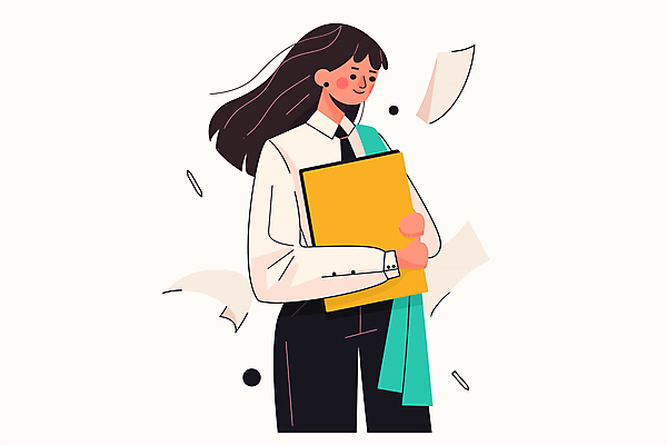 전신 여자 일러스트 한명 들기 정장 상반신 성인 사무실 노란색 작업 비즈니스우먼 문서 파일 서류더미 서류정리 성인여자한명만 국내일러스트 AI파일 1 옷 컬러 비즈니스 모션 사람 직장인 정리 여자한명만 성인여자만 파일형식 벡터 더미