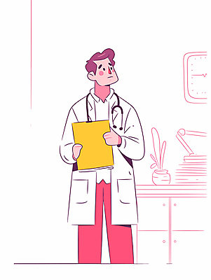 남자 분홍색 일러스트 청진기 병원 한명 서기 들기 상반신 성인 노란색 진료 의사 기록 책상 문서 파일 성인남자한명만 국내일러스트 AI파일 1 컬러 가구 의학 의료기기 모션 사람 의료진 남자한명만 성인남자만 파일형식 벡터