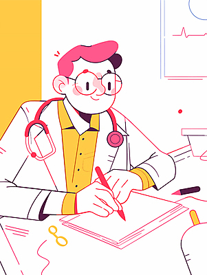 남자 안경 분홍색 일러스트 청진기 병원 한명 상반신 성인 노란색 진료 의사 기록 책상 서류작성 성인남자한명만 국내일러스트 AI파일 1 잡화 컬러 가구 의학 의료기기 사람 의료진 남자한명만 성인남자만 파일형식 벡터