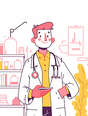남자 분홍색 일러스트 청진기 선반 한명 상반신 성인 노란색 진료 의사 의료용품 주머니손 성인남자한명만 국내일러스트 AI파일 1 컬러 가구 의학 의료기기 모션 사람 의료진 남자한명만 성인남자만 파일형식 벡터