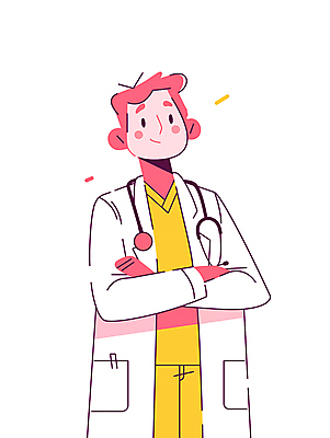 남자 분홍색 일러스트 청진기 병원 한명 웃음 상반신 성인 노란색 팔짱 진료 의사 성인남자한명만 국내일러스트 AI파일 1 컬러 의학 의료기기 모션 표정 사람 의료진 남자한명만 성인남자만 파일형식 벡터