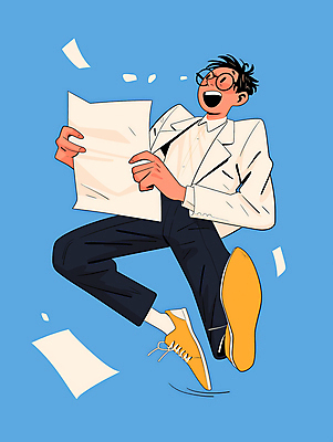 JPG 전신 남자 종이 일러스트 비즈니스 한명 정장 성인 파란색 사무실 달리기 에너지 업무 문서 파일 활기 성인남자한명만 국내일러스트 AI일러스트 AI콘텐츠 1 옷 컬러 컨셉 모션 사람 작업 남자한명만 성인남자만 파일형식