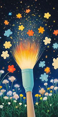 JPG 꽃 예술 일러스트 밤하늘 추상 사람없음 컬러풀 우주 붓 신비 그림 마법 상상력 환상 국내일러스트 AI일러스트 AI콘텐츠 식물 컬러 컨셉 무늬 하늘 야간 파일형식