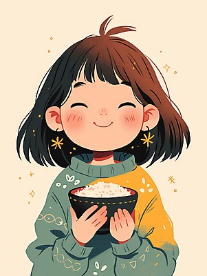 JPG 여자 행복 감정 어린이 일러스트 한명 미소 웃음 소녀 초록색 평화 귀여움 단발머리 즐거움 밥그릇 소녀한명만 국내일러스트 AI일러스트 AI콘텐츠 1 헤어스타일 그릇 컬러 컨셉 표정 사람 여자한명만 소녀만 파일형식