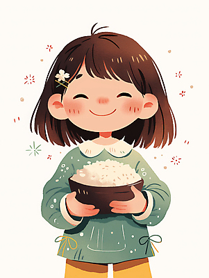 JPG 여자 행복 어린이 일러스트 한명 미소 웃음 소녀 초록색 귀여움 단발머리 밥그릇 소녀한명만 국내일러스트 AI일러스트 AI콘텐츠 1 헤어스타일 그릇 감정 컬러 컨셉 표정 사람 여자한명만 소녀만 파일형식