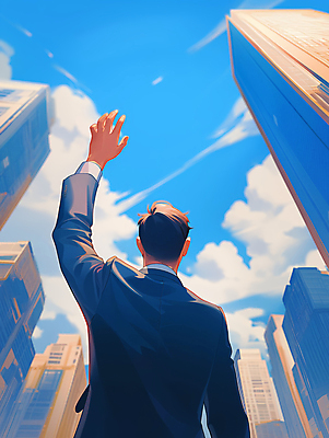 JPG 구름 남자 일러스트 하늘 성공 한명 정장 성인 파란색 고층빌딩 도시 비즈니스맨 목표 집중 비전 손뻗기 리더쉽 작별인사 성인남자한명만 국내일러스트 AI일러스트 AI콘텐츠 자연요소 1 옷 컬러 컨셉 비즈니스 모션 사람 빌딩 인사 직장인 남자한명만 성인남자만 파일형식