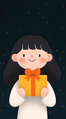 JPG 여자 어린이 크리스마스 겨울 일러스트 크리스마스선물 한명 소녀 선물상자 축제 소녀한명만 국내일러스트 AI일러스트 AI콘텐츠 1 계절 기념일 선물 사람 상자 여자한명만 소녀만 파일형식