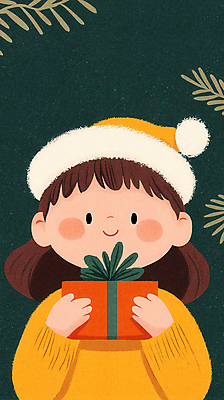 JPG 여자 어린이 크리스마스 겨울 일러스트 산타모자 크리스마스선물 한명 소녀 선물상자 축제 소녀한명만 국내일러스트 AI일러스트 AI콘텐츠 모자_잡화 1 계절 기념일 선물 사람 상자 여자한명만 소녀만 파일형식