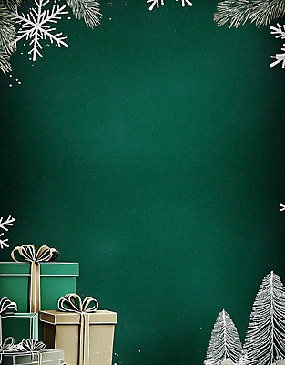 JPG 편집이미지 크리스마스 겨울 프레임 눈꽃 사람없음 초록색 선물상자 전나무 카피스페이스 이미지편집 편집실사 AI컴퓨터그래픽 AI콘텐츠 나무 계절 기념일 컬러 눈_날씨 선물 상자 공백 CG 파일형식