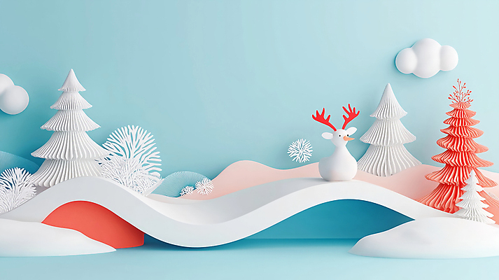 JPG 나무 구름 편집이미지 크리스마스 설경 겨울 눈사람 사람없음 파란색 사슴뿔 편집3D AI컴퓨터그래픽 AI콘텐츠 자연요소 식물 계절 기념일 컬러 뿔 풍경 3D 파일형식