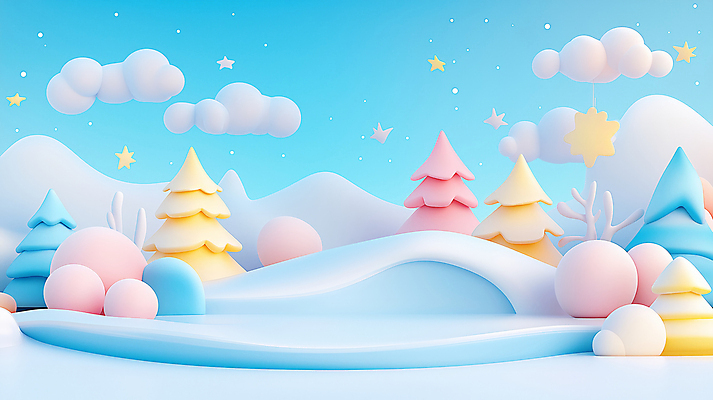 JPG 나무 구름 편집이미지 크리스마스 설경 겨울 사람없음 파란색 편집3D AI컴퓨터그래픽 AI콘텐츠 자연요소 식물 계절 기념일 컬러 풍경 3D 파일형식