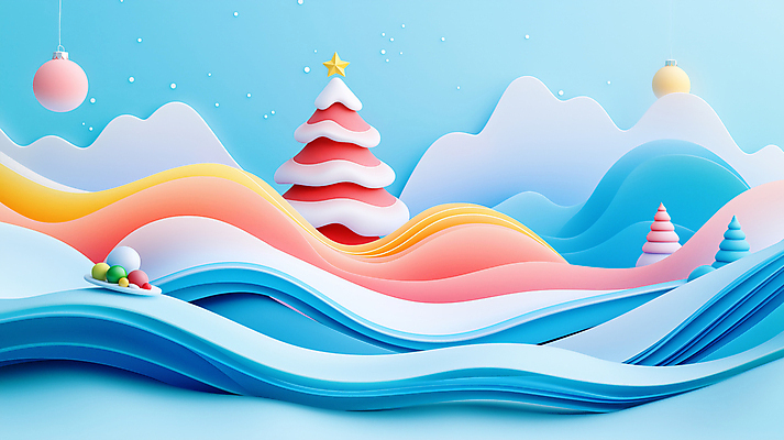 JPG 나무 편집이미지 크리스마스 설경 겨울 산 사람없음 파란색 눈 오너먼트 편집3D AI컴퓨터그래픽 AI콘텐츠 자연요소 식물 계절 기념일 컬러 크리스마스장식 날씨 풍경 3D 파일형식