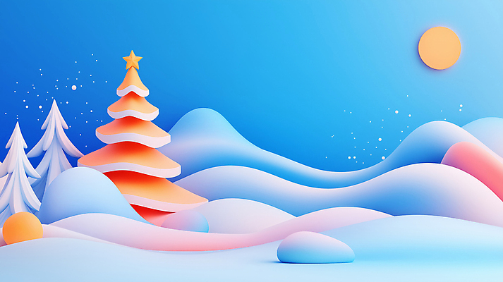 JPG 나무 편집이미지 크리스마스 설경 겨울 산 사람없음 파란색 선물상자 눈송이 편집3D AI컴퓨터그래픽 AI콘텐츠 식물 계절 기념일 컬러 눈_날씨 선물 풍경 상자 3D 파일형식