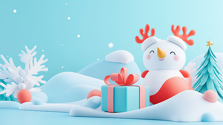 JPG 나무 편집이미지 크리스마스 설경 겨울 사람없음 파란색 선물상자 눈송이 편집3D AI컴퓨터그래픽 AI콘텐츠 식물 계절 기념일 컬러 눈_날씨 선물 풍경 상자 3D 파일형식