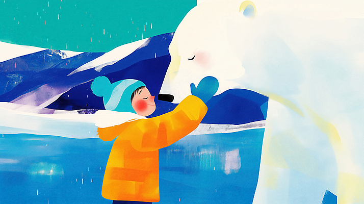 JPG 모자 남자 어린이 장갑 겨울 일러스트 포옹 자연 한명 소년 파란색 친구 평화 보호 북극곰 소년한명만 국내일러스트 멸종위기종 AI일러스트 AI콘텐츠 1 잡화 계절 컬러 컨셉 곰 관계 안기 사람 생태계 남자한명만 소년만 파일형식