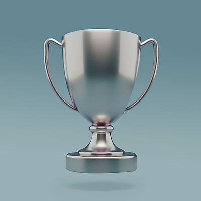 PSD 편집이미지 기념 사람없음 경쟁 우승 수상_상을받음 은색 트로피 광택 시상 챔피언 편집3D 컬러 컨셉 3D 최고 상_우승 파일형식