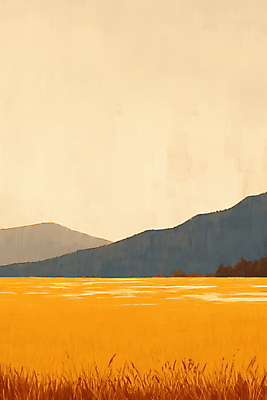 JPG 일러스트 자연 산 풍경 초원 사람없음 갈색 가을 농촌 분위기 국내일러스트 AI일러스트 AI콘텐츠 계절 컬러 컨셉 시골 생태계 파일형식