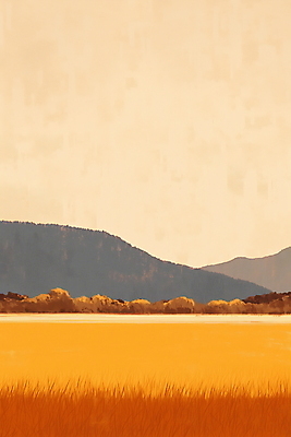 JPG 일러스트 자연 산 풍경 초원 사람없음 갈색 가을 농촌 분위기 국내일러스트 AI일러스트 AI콘텐츠 계절 컬러 컨셉 시골 생태계 파일형식