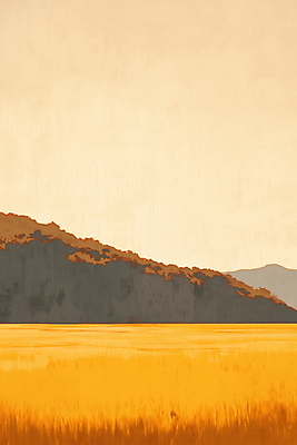 JPG 일러스트 자연 산 풍경 초원 사람없음 갈색 가을 농촌 분위기 국내일러스트 AI일러스트 AI콘텐츠 계절 컬러 컨셉 시골 생태계 파일형식