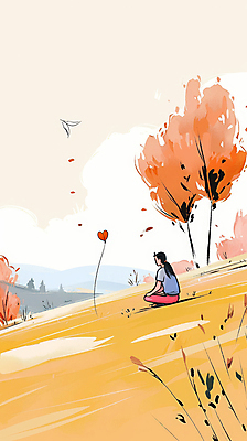 JPG 전신 나무 여자 여유 단풍 일러스트 자연 한명 앉기 풍경 초원 성인 주황색 가을 풍선 성인여자한명만 국내일러스트 AI일러스트 AI콘텐츠 식물 1 계절 감정 컬러 잎 모션 사람 생태계 여자한명만 성인여자만 파일형식