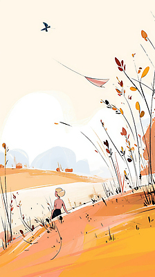 JPG 전신 나무 여자 여유 나비 단풍 일러스트 자연 한명 풍경 초원 성인 주황색 가을 연 성인여자한명만 국내일러스트 AI일러스트 AI콘텐츠 식물 1 계절 감정 컬러 곤충 잎 사람 놀이용품 생태계 여자한명만 성인여자만 파일형식